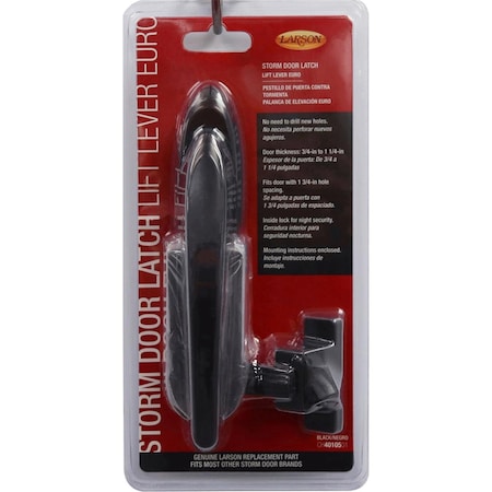 Larson Larson 5035249 Euro Zinc Lift Lever Latch; Black 5035249